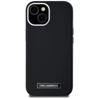 Karl Lagerfeld FW Metal Plate Magnetinis iPhone 15 dėklas - juodas