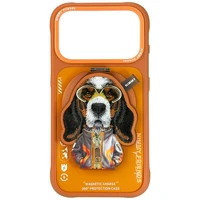 Nimmy Cool&Cute 2.0 Dog deklas iPhone 17 Pro Max su magnetiniu laikikliu - oranzinis