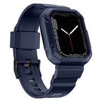 Kingxbar CYF106 2in1 šarvuotas dėklas Apple Watch SE, 9, 8, 7, 6, 5, 4, 3, 2, 1 (41, 40, 38 mm) su dirželiu mėlynas