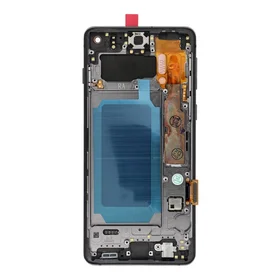 FixCell LCD ekranas SAMSUNG S10 G973 juodas su rėmeliu (refub)