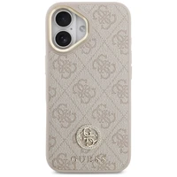 Guess 4G Strass Logo & Big Strap Metal Buttons Magnetinis dėklas telefonui iPhone 17 - rožinė