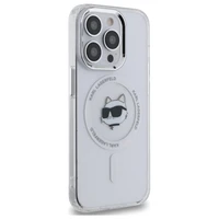Karl Lagerfeld IML Metalinė Choupette galva MagSafe dėklas iPhone 14 Pro - baltas