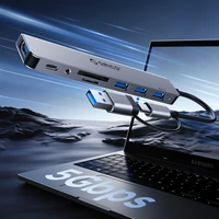 Orico YSA7-U3 USB-A/USB-C Hub prijungimo stotelė 4x USB-A 2.0 + 1x USB-A 3.0 + 2x USB-C 2.0 - pilka