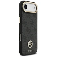 Guess 4G Strass Logo & Big Strap Metal Buttons Magnetinis dėklas telefonui iPhone Air - juodas