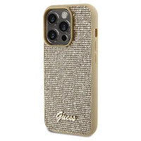 Guess Disco Metal Script dėklas telefonui iPhone 14 Pro Max – auksinis