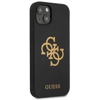 Guess GUHCP13SLS4GGBK iPhone 13 mini 5.4" juodas/juodas kietas dėklas Silikoninis 4G Logotipas