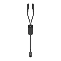 Acefast C5 USB-C - USB-C / USB-C 2in1 100W 480Mb/s kabelis - juodas