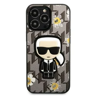 Karl Lagerfeld Gėlių Ikonik Karl dėklas telefonui iPhone 13 Pro / iPhone 13 - pilkas