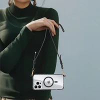 Tel Protect Strap skaidrus dėklas Iphone 15 telefonui, juodas