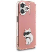 Karl Lagerfeld IML Aquarelle Choupette & Logo iPhone 16 deklas - rozinis