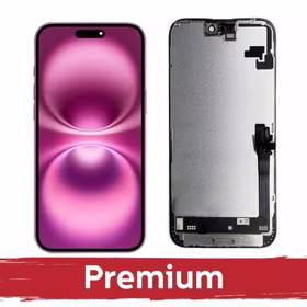 LCD ekranas suderinamas su iPhone 16 Plus juodas (Hard OLED / Premium) /*Removable IC*/