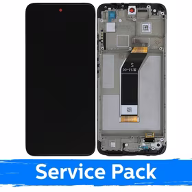 LCD ekranas suderinamas su Xiaomi Redmi 10 (2022) juodas su rėmeliu (Service Pack)
