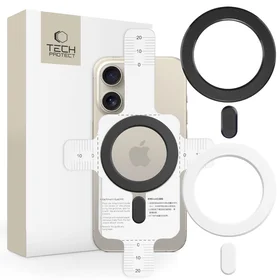 Žiedas Tech-Protect MMP-100 su MagSafe (2 vnt.) - balta - juoda