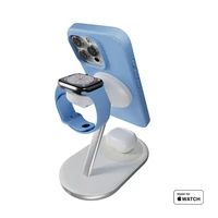 Puro Mag Station Qi2 3-in-1 belaidis įkroviklis, suderinamas su MagSafe - baltas