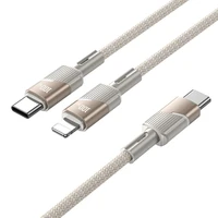 Kabelis 2in1 USB C į USB C / USB C Hoco 5A 100W 1,2 m U139 auksinis