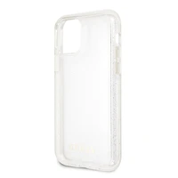 Guess GUHCN65PCGLSI iPhone 11 Pro Max sidabriškas kietasis dėklas Glitter
