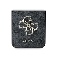 Guess Odinis 4G Metalinis Logotipas Dėklas telefonui Samsung Galaxy Z Flip 6 - Juoda