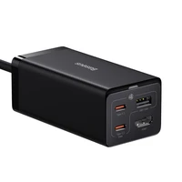Baseus greitas įkroviklis GaN5 Pro HUB HDMI 2 x USB-C / USB-A / HDMI 4K 30Hz 1.5m juodas + USB-C laidas - USB-C 100W 40Gb/s (USB4) 1m (CCGP110201)