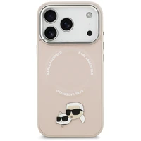 Karl Lagerfeld Karl & Choupette Pins MagSafe dėklas telefonui iPhone 17 Pro Max - rožinis