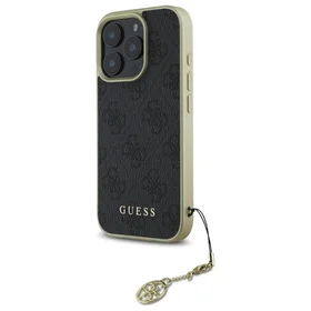 Guess 4G Charms Kolekcijos dėklas iPhone 16 Pro Max - juodas