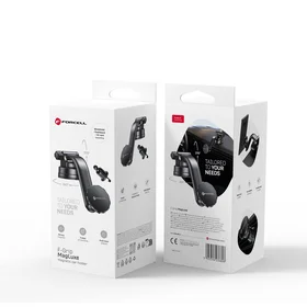 FORCELL F-GRIP MagLuxe magnetinis automobilinis laikiklis priekinio stiklo ir prietaisų skydelio, juodas