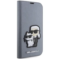 Karl Lagerfeld KLBKP14XSANKCPG iPhone 14 Pro Max 6.7" Dėklas telefonui (m) - sidabro (m) Saffiano Monograma Karl & Choupette