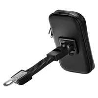 Motociklo laikiklis mobiliajam telefonui atsparus vandeniui su užtrauktuku (5,5" - 6,3") juodas