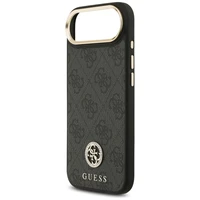GUESS magnetinis dėklas telefonui IPHONE 17 Air, suderinamas su MagSafe GUHMP17MP4GRMDEK (PU dėklas su 4G Strass logotipu) juodas