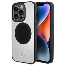 Mercedes Odinis&Alu Magnetinis dėklas telefonui iPhone 15 Pro - sidabrinis