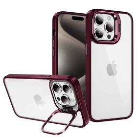 Tel Protect Kickstand bordo dėklas telefonui su stovu + kameros objektyvo stiklas Iphone 13 Pro Max