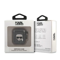 Karl Lagerfeld Glitter Karl's Head dėklas AirPods 1/2 - juodas