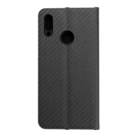 Dėklas telefonui (m) - LUNA Book Carbon HUAWEI P Smart 2019 juodas