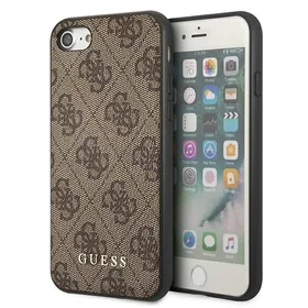 Guess 4G Metal Gold Logo dėklas telefonui iPhone SE 2022 / 2020 / 7 / 8 - Rudas