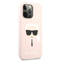 Karl Lagerfeld Silikoninis Karl`o galvos dėklas telefonui iPhone 13 Pro / 13 6.1" - šviesiai rožinis