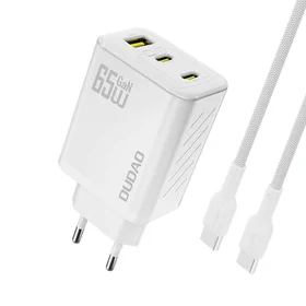 Dudao A29C 65W GaN sieninis įkroviklis + USB-C kabelis - baltas