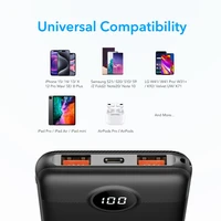 VEGER išorinė baterija 10000 mAh PD QC3.0 2A 20W L10S (W1105PD) juoda