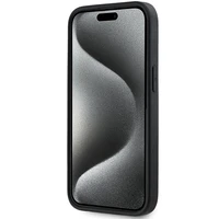 DKNY 3D Guminis dėklas su pasikartojančiu raštu iPhone 15/14/13 - juodas