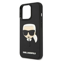Karl Lagerfeld 3D guminis Karl'o galvos dėklas iPhone 13 Pro / iPhone 13 - juodas