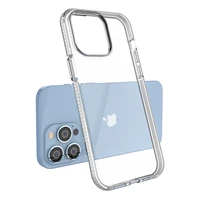 Spring Case dėklas telefonui iPhone 14 Pro Max silikoninis dėklas su rėmeliu juodas