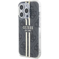 Guess IML 4G Gold Stripe dėklas telefonui iPhone 15 Pro - juodas