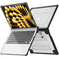 Tech-Protect SmartShell Pro dėklas MacBook Air 13" 2023-2025 M2 / M3 / M4 - permatomas ir juodas