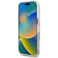 Guess IML Metal Colored Circle Classic Logo Magnetinis dėklas telefonui iPhone 16 Pro Max - pilkas