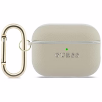 Guess Grained Classic Logo Hook dėklas for AirPods Pro 3 - auksinis