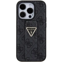 Guess Grip Stand 4G Triangle Strass dėklas telefonui iPhone 15 Pro - juodas
