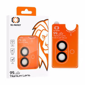 Apsauginis stiklas Tel Protect Titanium Lens 99% AR ant kameros Iphone 16/16 Plus juodas (2 lęšiai)