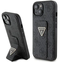 Guess dėklas telefonui su stovu Grip Stand 4G Triangle Strass iPhone 15 - juodas