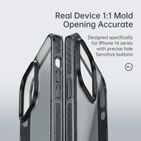 Rock Crystal Shield serijos dėklas Iphone 14 Pro permatomas-juodas