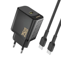 Dudao A27CEU PD 25W GaN SB-C Wall Įkroviklis with USB-C Laidas - Juodas