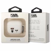Karl Lagerfeld KLACA3SILKCW AirPods 3 dėklas baltas/baltas Silikoninis Karl & Choupette