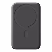 Mini magnetinė išorinė baterija Joyroom JR-W020 5000mAh USB-A USB-C 20W (juoda) + USB-C / USB-C laidas